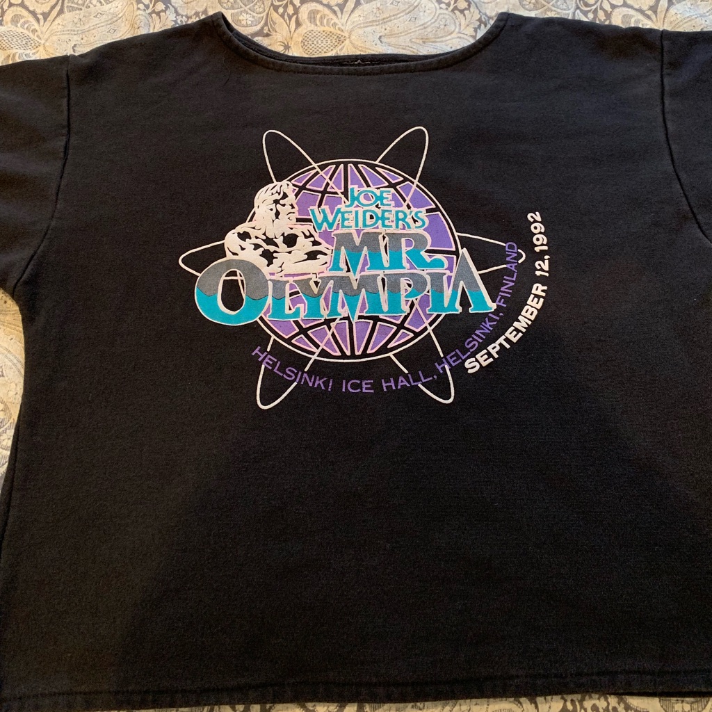 Vtg Joe Weider Mr. Olympia Sweater Tee Gym Arnold